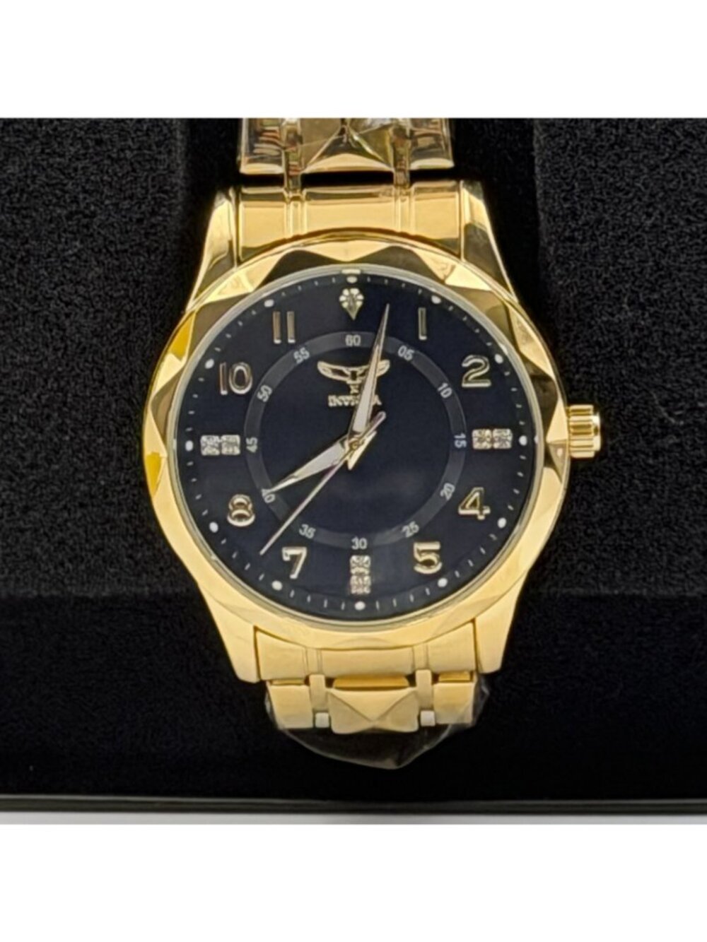 Invicta 69019 Gold-Tone Stainless Steel Men's Watch Black Dial Original Box - Picture 2 of 8